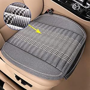 CAPITAUTO Car Seat Cushion,Car Seat Cover Universal Bottom Driver Pad,Bamboo Charcoal Comfortable and Breathable Fabric Seat Cushion with Storage Pouch,Fit for Trucks Vans Cars SUV (2PC Black) CAPITAUTO