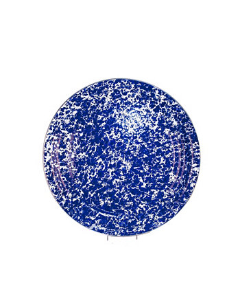 Коллекция эмалированной посуды Cobalt Swirl Сервировочный поднос 15,5 дюйма Golden Rabbit