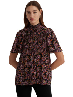 Блузка из жоржетта со складками и цветочным принтом Ralph Lauren