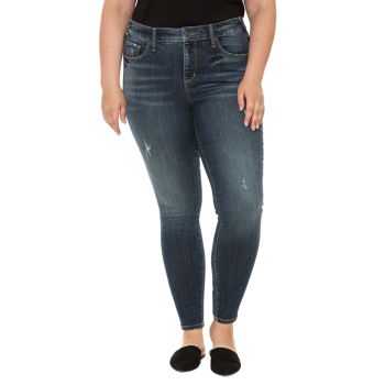 Mid-Rise Distressed Jeggings SLINK JEANS