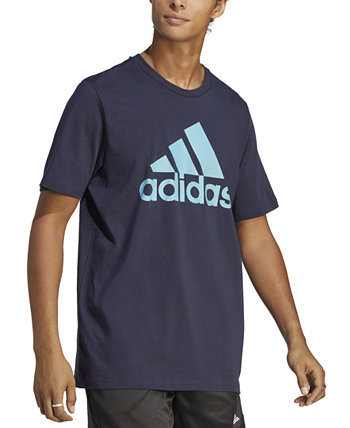 Мужская футболка Essentials из хлопка с круглым вырезом и логотипом Adidas