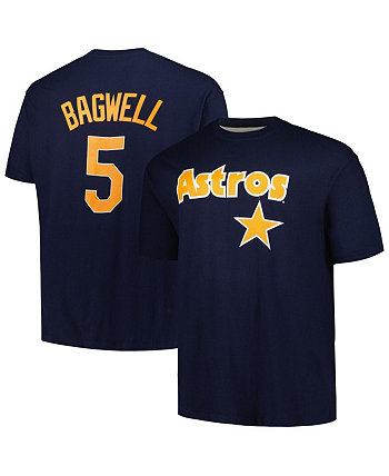 Мужская темно-синяя футболка Jeff Bagwell Houston Astros Big and Tall Cooperstown Collection с именем и номером игрока Profile