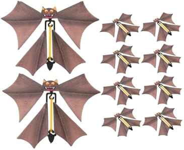 SAFIGLE 20 Pcs Mini Bat Toys - Creative Flying Bat Props for Kids, Halloween Decoration, Random Color - Fun for Children Bathroom Wall Stickers Plastic Bat Bathroom Wall Stickers Safigle