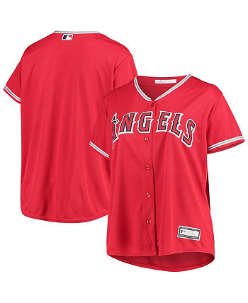 Women's Red Los Angeles Angels Plus Size Alternate Replica Team Jersey Profile