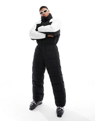 Черно-белый водоотталкивающий лыжный костюм-пуховик ASOS 4505 ASOS 4505