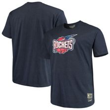 Men's Mitchell & Ness Navy Houston Rockets Big & Tall Hardwood Classics Vintage Logo T-Shirt Mitchell & Ness