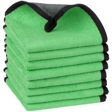 Household Soft Microfiber Kitchen Towels With Hang Loop 8 Packs 12&#34; X 12&#34; Unique Bargains
