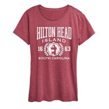Женская футболка с графическим рисунком Hilton Head Island Collegiate Unbranded