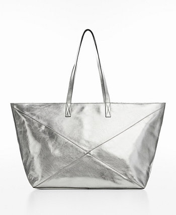 Женская кожаная сумка-шоппер MANGO