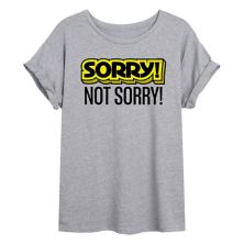 Juniors' Sorry! Not Sorry Flowy Tee Licensed Character