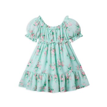 Маленькая девочка &amp;amp; Шифоновое платье с пышными рукавами и цветочным принтом для девочек Janie and Jack