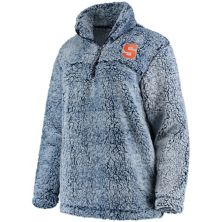 Женская темно-синяя куртка-пуловер на молнии с короткими рукавами из шерпы Syracuse Orange Sherpa Unbranded