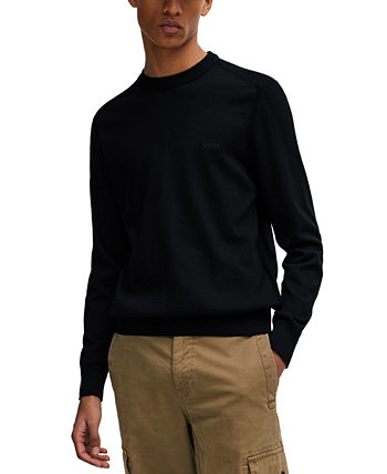 Мужской свитер обычного кроя с вышитым логотипом BOSS