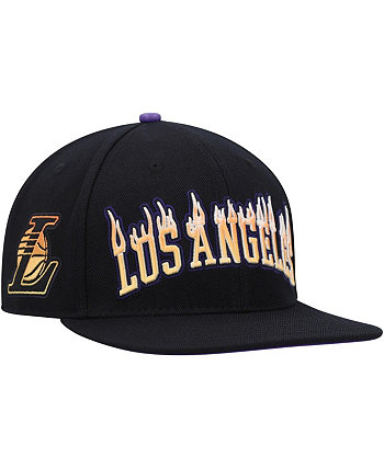 Мужская бейсболка Los Angeles Lakers Black Flames Snapback Pro Standard