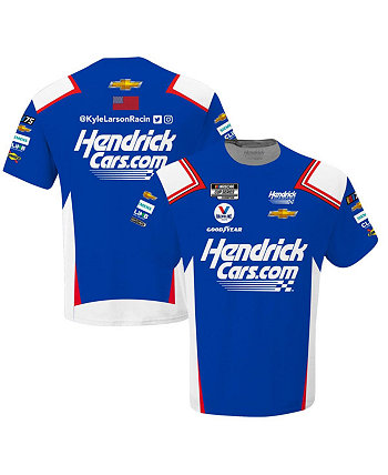 Мужская синяя футболка Kyle Larson HendrickCars.com в сублимированной форме команды Hendrick Motorsports Team Collection