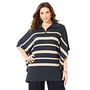 Catherines Women's Plus Size Anywear Brushed Hacci Ribbed Poncho Catherines