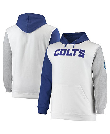 Мужской пуловер с капюшоном Indianapolis Colts Royal и White, большой и высокий Profile