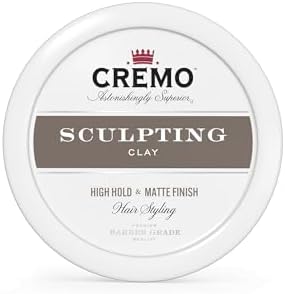 Cremo Premium Barber Grade Hair Styling Sculpting Clay, High Hold, Matte Finish, 4 Oz Cremo