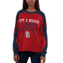 Женская футболка G-III 4Her by Carl Banks Красная/темно-синяя футболка St. Louis Cardinals Smash с длинным рукавом реглан In The Style