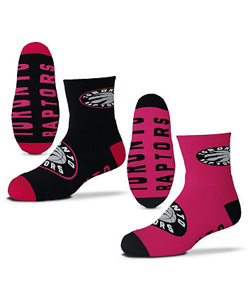 молодежные носки для мальчиков и девочек Toronto Raptors, комплект из двух пар носков четверти длины For Bare Feet