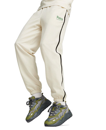 Мужские спортивные брюки из жатого хлопка с вышитым логотипом стандартного кроя Team PUMA