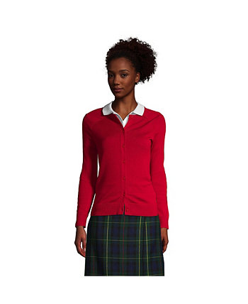 School Uniform Women's Cotton Modal Cardigan Sweater Lands' End