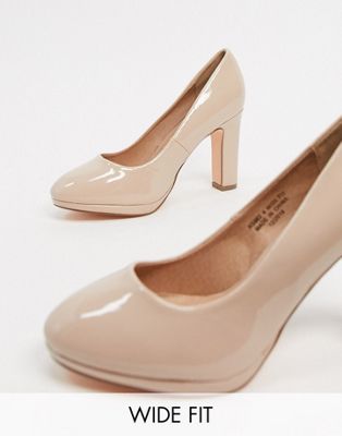 Simply Be wide fit Abigail pumps in blush Simply Be Wide Fit