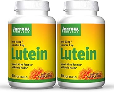 Jarrow Formulas Lutein 20 mg - 60 Softgels, Pack of 2 - Clinically Documented Eye Health & Support - with Zeaxanthin - 120 Total Servings Jarrow Formulas