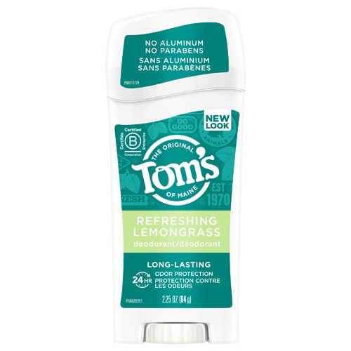 Tom's of Maine Натуральный стойкий дезодорант без содержания алюминия, освежающий лемонграсс, 2,25 унции Tom's of Maine