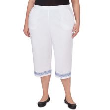 Plus Size Alfred Dunner Pull-On Embroidered Border Cuff Capri Pants Alfred Dunner