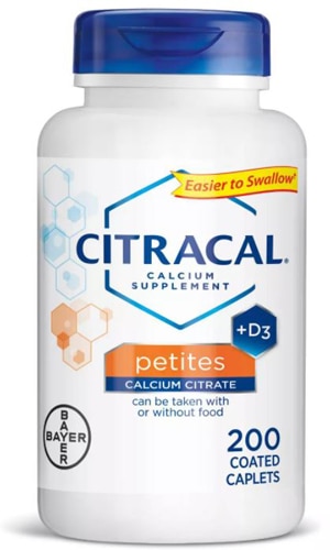 Petites Calcium Citrate кальциевая добавка + D3 - 200 капсул Citracal