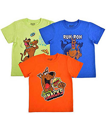 Набор из трех футболок «Скуби-Ду» для мальчиков и девочек оранжевого, синего и желтого цвета Children's Apparel Network
