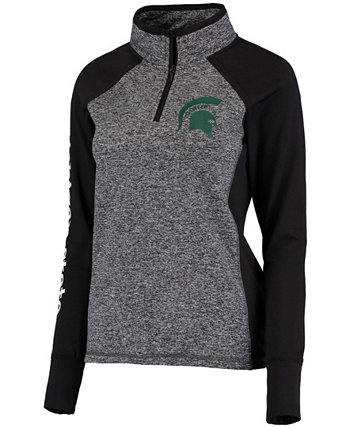Женский серый, черный пуловер с застежкой-молнией, финалист конкурса Michigan State Spartans Camp David