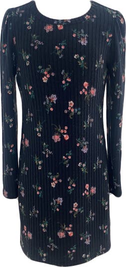 Платье с длинным рукавом в рубчик с цветочным рисунком MAUBY