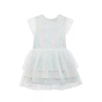 Маленькая девочка и усилитель; Платье из тюля Monroe, украшенное кристаллами, для девочек Imoga
