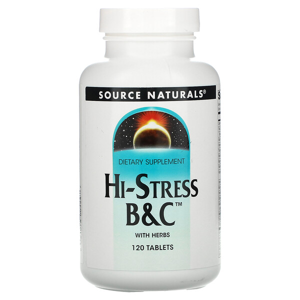 Hi-Stress B&C с травами, 120 таблеток Source Naturals