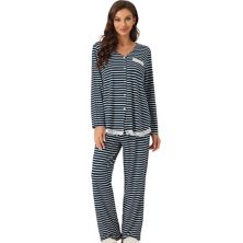 Women's Lounge Modal Casual Button Down Tops With Pants Stretchy Soft Pajama Sets Cheibear