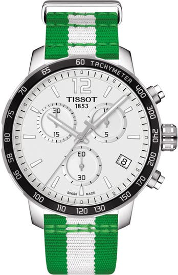 Мужские часы Quickster Chronograph NBA Boston Celtics, 42 мм Tissot