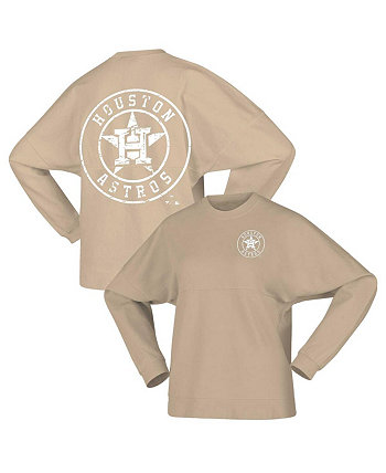 Женский светло-коричневый флисовый пуловер с логотипом Houston Astros Fanatics