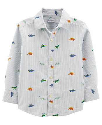 Оксфордская рубашка с пуговицами спереди и динозавром для мальчиков для малышей Carter's