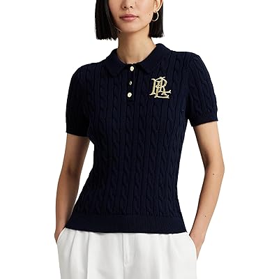 Короткий хлопковый пуловер с резинками от LAUREN Ralph Lauren, 100% хлопок LAUREN Ralph Lauren