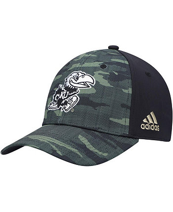 Мужская камуфляжная гибкая шляпа Kansas Jayhawks в военном стиле Adidas