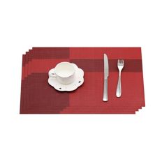 12&#34; X 18&#34; In. Woven Non-slip Washable Placemat Set Of 4 J&V Textiles