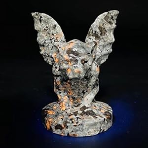 TEAMWILL 2.5" Natural Yooperite Gargoyle Skull Quartz Crystal Skull Carved Healing Flame Stone 1pc TEAMWILL