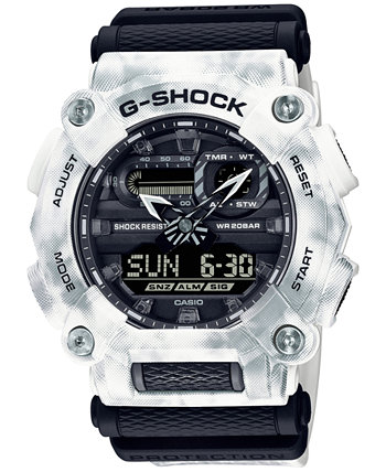 Набор мужских аналоговых цифровых часов с белым снежным камуфляжным ремешком из смолы 50 мм G-Shock