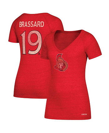 Women's Derick Brassard Red Ottawa Senators Name and Number V-Neck T-shirt CCM