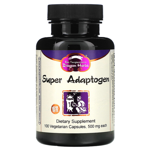 Суперадаптоген, 500 мг, 100 вегетарианских капсул Dragon Herbs