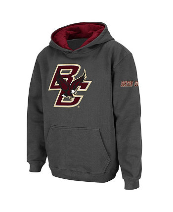 Boys Youth Charcoal Boston College Eagles Big Logo Pullover Hoodie Stadium Athletic
