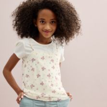 Комплект майки Self Esteem с короткими рукавами и кружевом спереди для девочек 7–16 лет Self Esteem