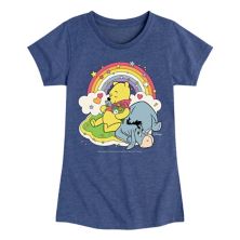 Disney's Winnie The Pooh Girls Eeyore Pooh Rainbow Tee Licensed Character